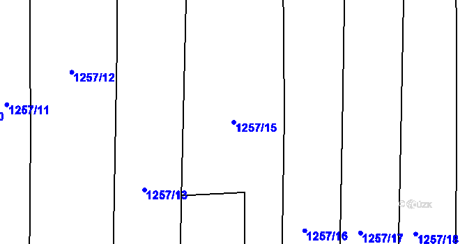 Parcela st. 1257/15 v KÚ Slaný, Katastrální mapa
