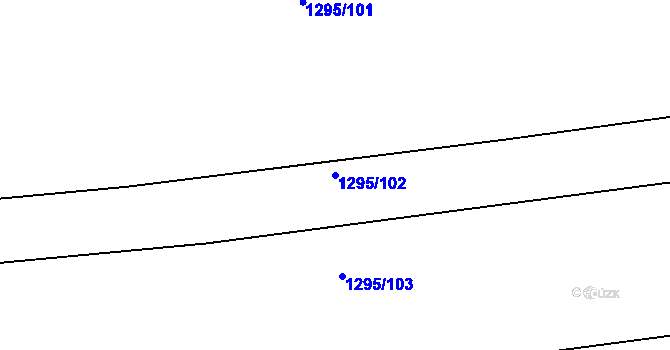 Parcela st. 1295/102 v KÚ Slaný, Katastrální mapa