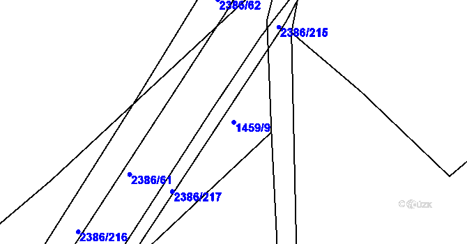 Parcela st. 1459/9 v KÚ Slaný, Katastrální mapa