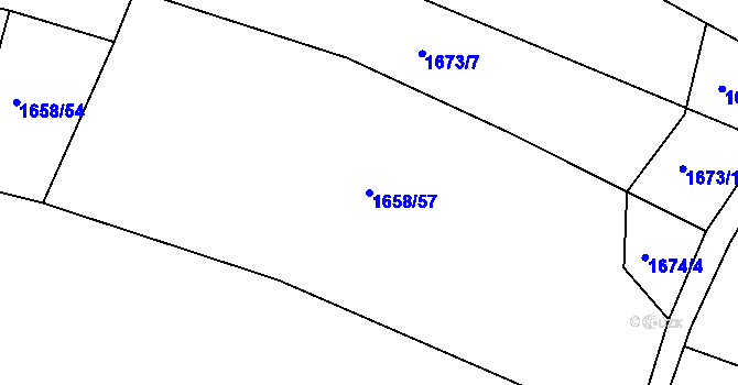 Parcela st. 1658/57 v KÚ Slaný, Katastrální mapa