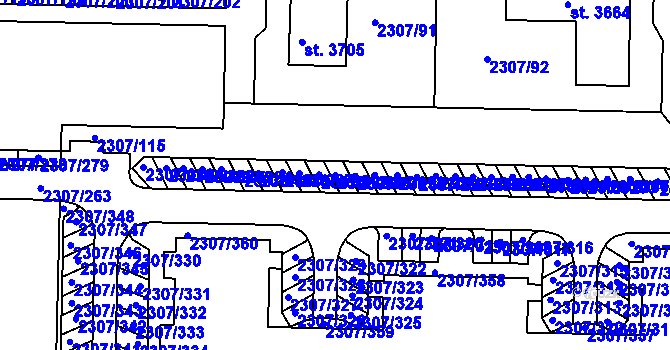 Parcela st. 2307/290 v KÚ Slaný, Katastrální mapa