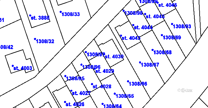 Parcela st. 4030 v KÚ Slaný, Katastrální mapa