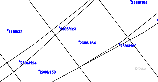 Parcela st. 2386/164 v KÚ Slaný, Katastrální mapa