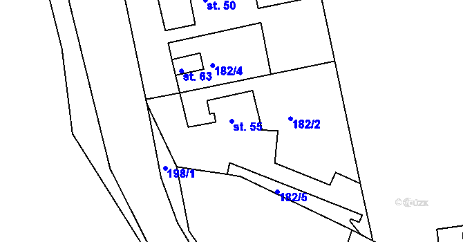 Parcela st. 55 v KÚ Otruby, Katastrální mapa