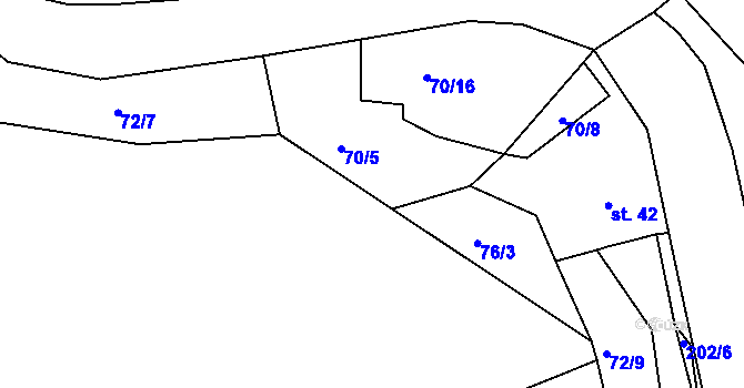 Parcela st. 72/8 v KÚ Otruby, Katastrální mapa