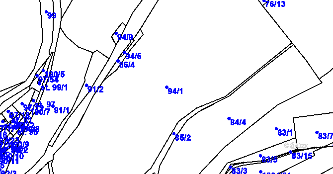 Parcela st. 94/1 v KÚ Otruby, Katastrální mapa