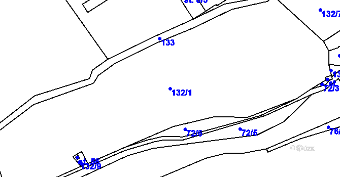 Parcela st. 132/1 v KÚ Otruby, Katastrální mapa