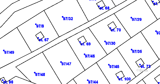 Parcela st. 69 v KÚ Otruby, Katastrální mapa