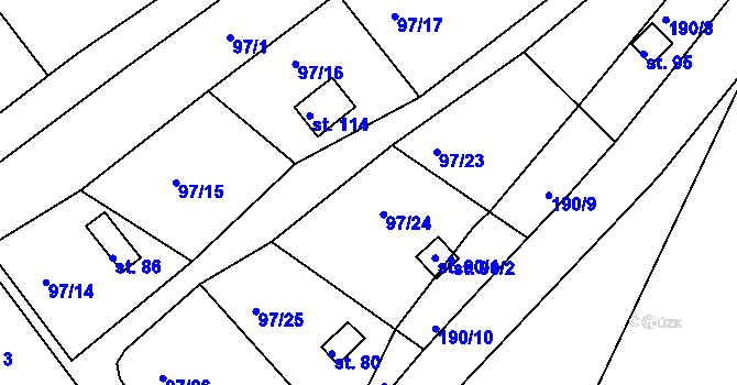 Parcela st. 97/24 v KÚ Otruby, Katastrální mapa