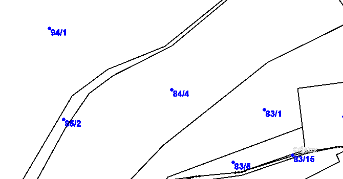 Parcela st. 84/4 v KÚ Otruby, Katastrální mapa