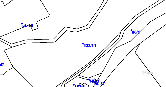 Parcela st. 132/11 v KÚ Otruby, Katastrální mapa