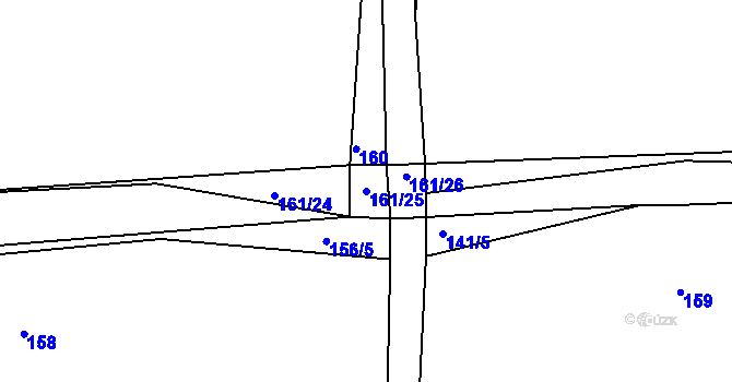 Parcela st. 161/25 v KÚ Otruby, Katastrální mapa