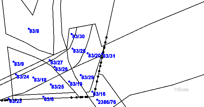 Parcela st. 83/31 v KÚ Otruby, Katastrální mapa