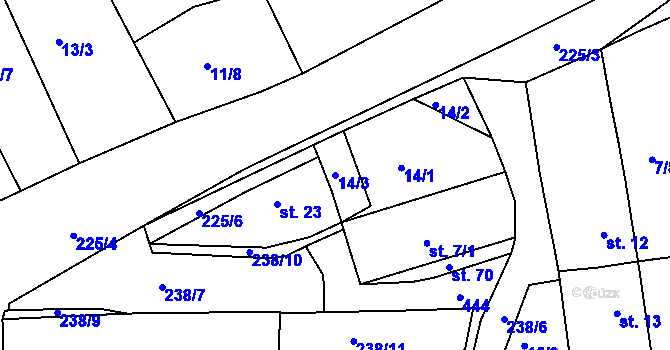 Parcela st. 14/3 v KÚ Netovice, Katastrální mapa