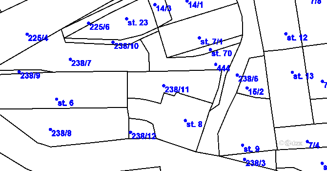 Parcela st. 238/11 v KÚ Netovice, Katastrální mapa