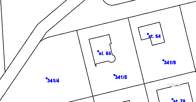 Parcela st. 65 v KÚ Netovice, Katastrální mapa