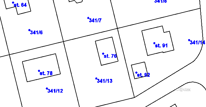 Parcela st. 76 v KÚ Netovice, Katastrální mapa