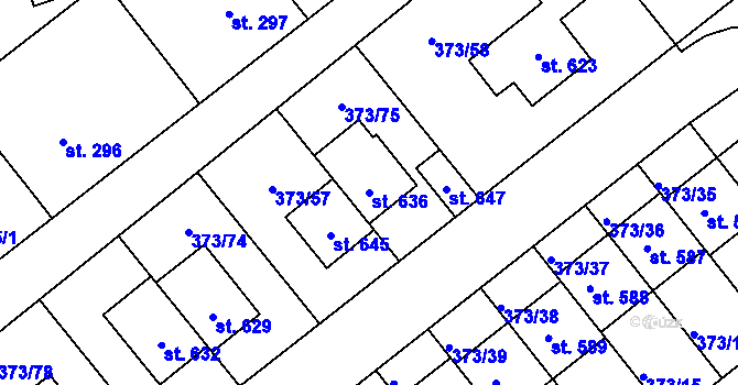 Parcela st. 636 v KÚ Kvíc, Katastrální mapa