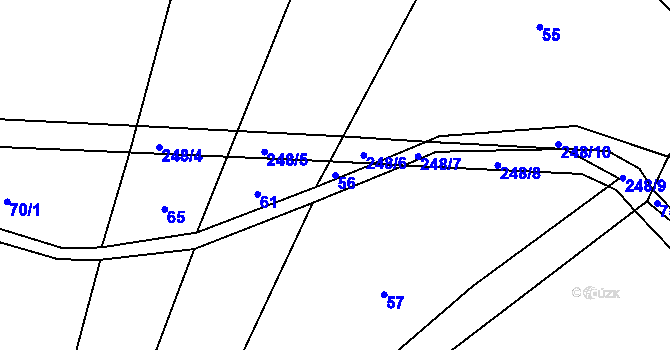 Parcela st. 56 v KÚ Slapsko, Katastrální mapa