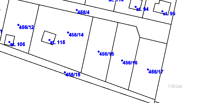Parcela st. 456/15 v KÚ Slapsko, Katastrální mapa