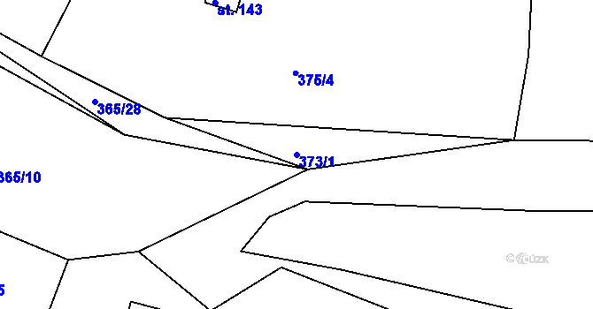 Parcela st. 373/1 v KÚ Přestavlky u Slap, Katastrální mapa