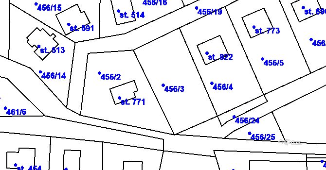 Parcela st. 456/3 v KÚ Přestavlky u Slap, Katastrální mapa