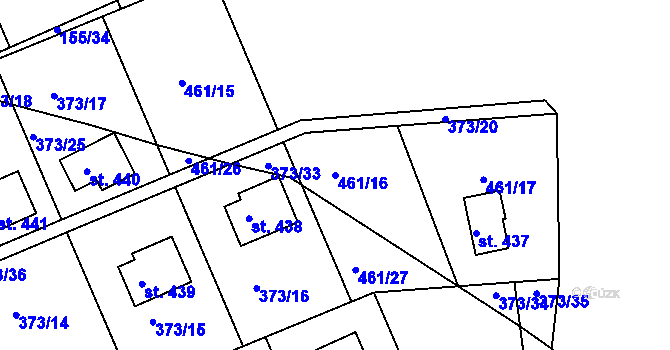 Parcela st. 461/16 v KÚ Přestavlky u Slap, Katastrální mapa