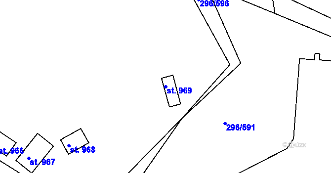 Parcela st. 969 v KÚ Přestavlky u Slap, Katastrální mapa