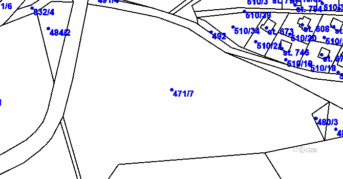 Parcela st. 471/7 v KÚ Přestavlky u Slap, Katastrální mapa