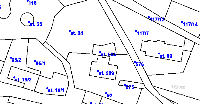 Parcela st. 505 v KÚ Slapy nad Vltavou, Katastrální mapa