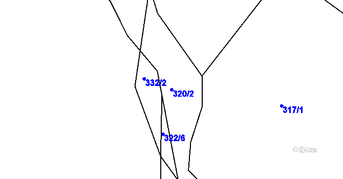 Parcela st. 320/2 v KÚ Slapy nad Vltavou, Katastrální mapa