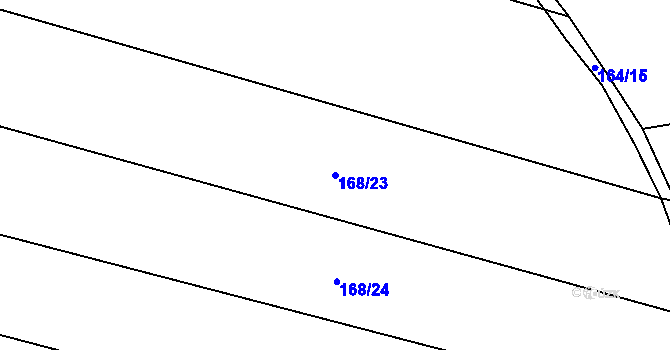 Parcela st. 168/23 v KÚ Slapy nad Vltavou, Katastrální mapa