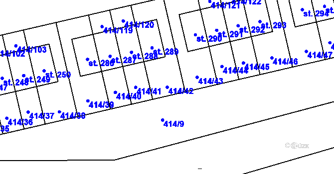 Parcela st. 414/42 v KÚ Slatina u Velvar, Katastrální mapa