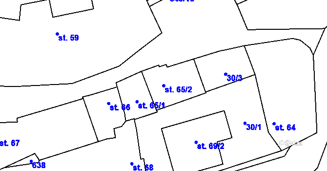 Parcela st. 65/2 v KÚ Slatina u Velvar, Katastrální mapa