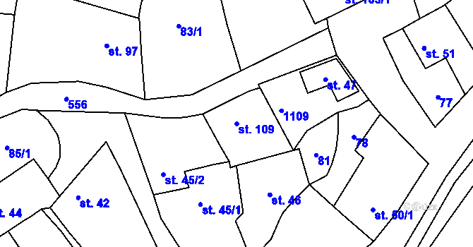Parcela st. 109 v KÚ Slatina u Velvar, Katastrální mapa