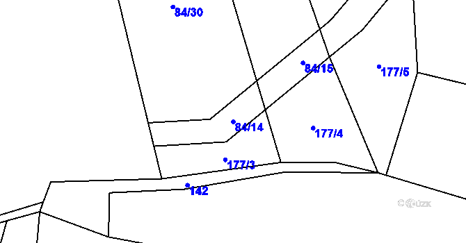 Parcela st. 84/14 v KÚ Slatina u Horažďovic, Katastrální mapa