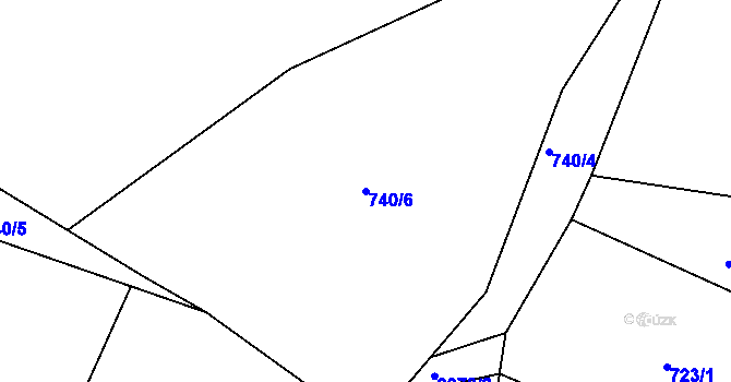 Parcela st. 740/6 v KÚ Slatina u Horažďovic, Katastrální mapa