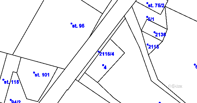 Parcela st. 2116/4 v KÚ Slatina u Horažďovic, Katastrální mapa