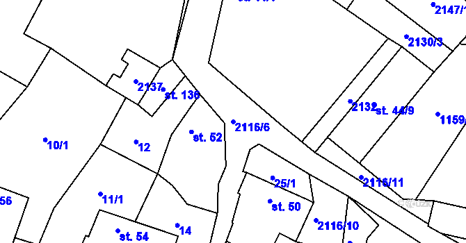 Parcela st. 2116/6 v KÚ Slatina u Horažďovic, Katastrální mapa