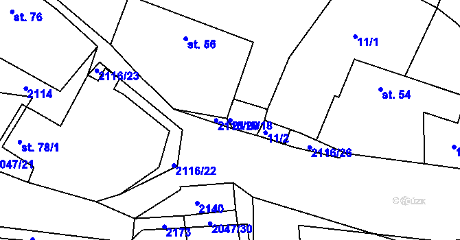 Parcela st. 2116/18 v KÚ Slatina u Horažďovic, Katastrální mapa