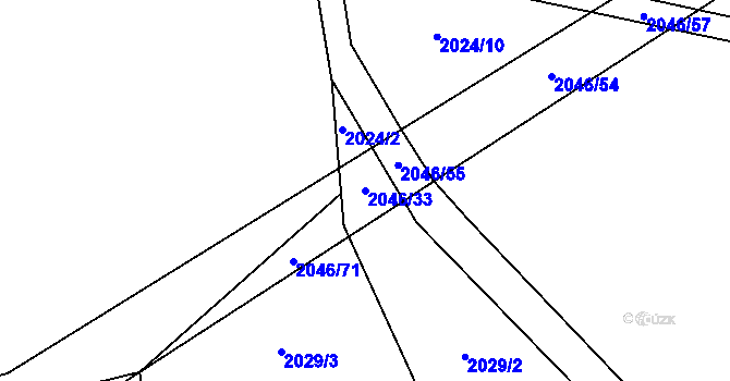 Parcela st. 2046/33 v KÚ Slatina u Horažďovic, Katastrální mapa