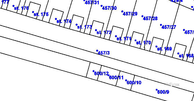 Parcela st. 457/3 v KÚ Slatina pod Hazmburkem, Katastrální mapa