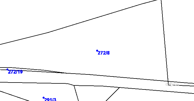 Parcela st. 272/8 v KÚ Slatina u Hradce Králové, Katastrální mapa