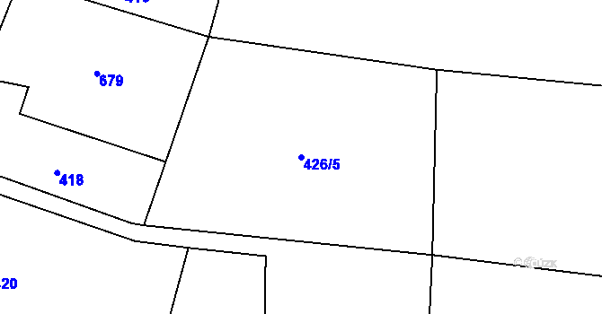 Parcela st. 426/5 v KÚ Slatina u Hradce Králové, Katastrální mapa