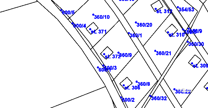 Parcela st. 372 v KÚ Slatina u Hradce Králové, Katastrální mapa