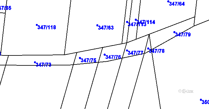 Parcela st. 347/76 v KÚ Slatina u Hradce Králové, Katastrální mapa