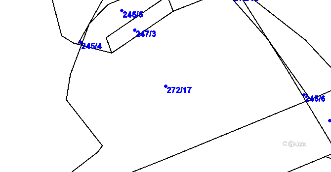 Parcela st. 272/17 v KÚ Slatina u Hradce Králové, Katastrální mapa