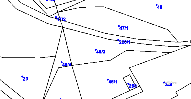 Parcela st. 46/3 v KÚ Březinka, Katastrální mapa
