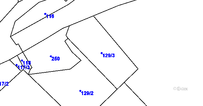 Parcela st. 129/3 v KÚ Březinka, Katastrální mapa