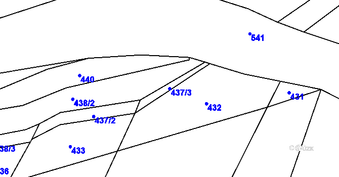 Parcela st. 437/3 v KÚ Slatina u Jevíčka, Katastrální mapa